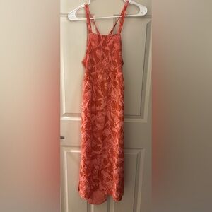 Volcom Floral Midi Dress, Pink/Orange, Size S